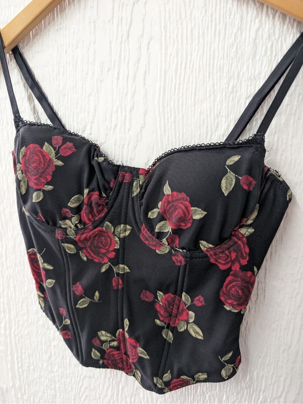 Garage Floral Roses Bustier Cami Corset Y2K Whimsigoth Dark Romance Punk Size XS - Picture 5 of 8